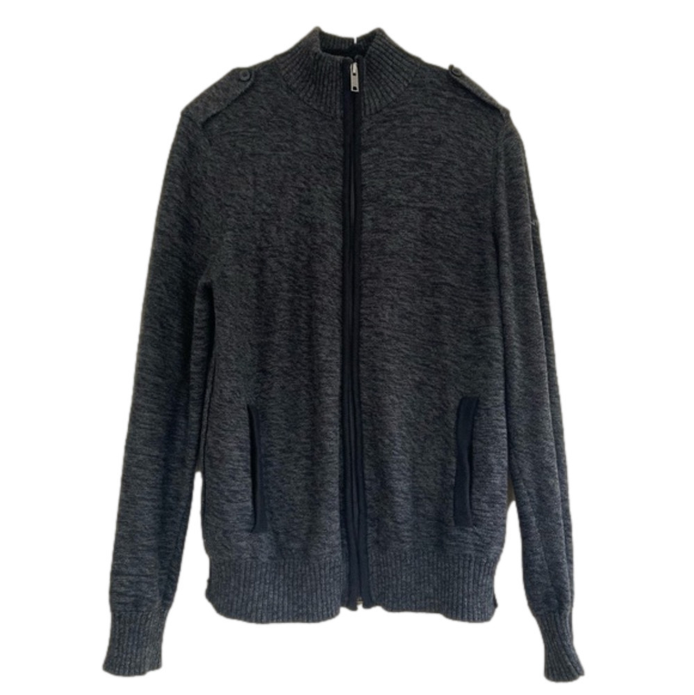 𝅺DKNY Jeans 100% cotton full zip grey cardigan. Size M